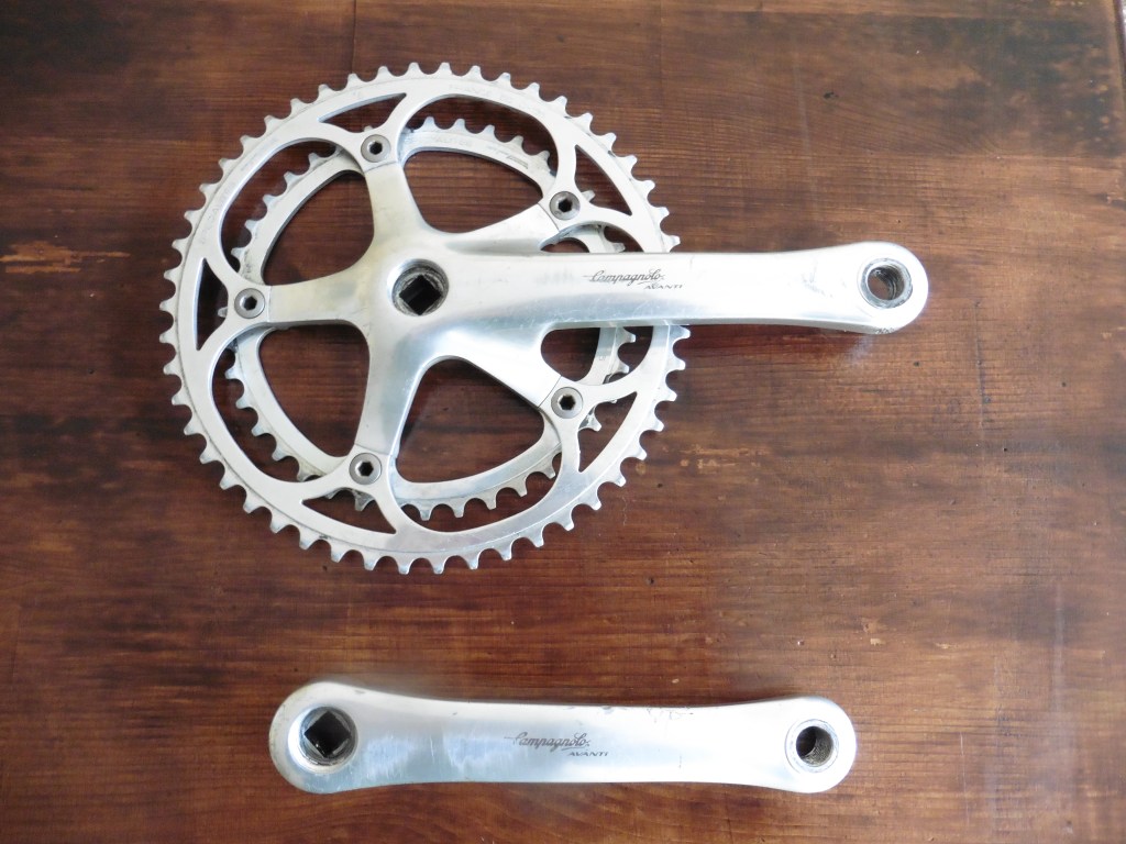 Pédalier Campagnolo Avanti, pedalier, double, manivelle, réparation, restauration, vintage