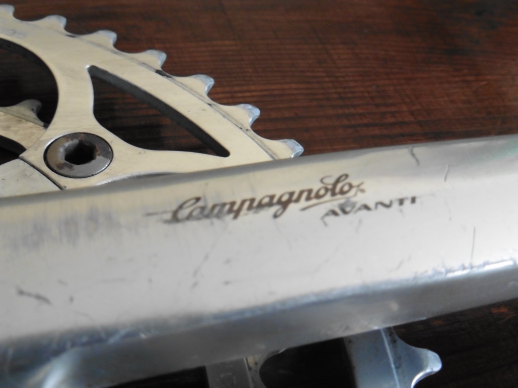Pédalier Campagnolo Avanti, pedalier, double, manivelle droite, réparation, restauration, atelier, vintage